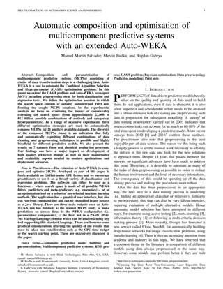 Primera página de Automatic Composition and Optimization of Multicomponent Predictive Systems With an Extended Auto-WEKA
